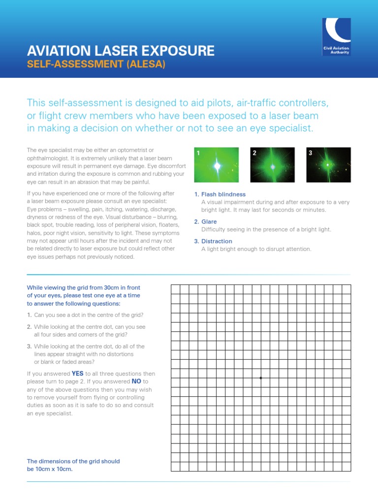 Aviation Laser Exposure Eye Assessment Guide | PDF | Visual Impairment ...