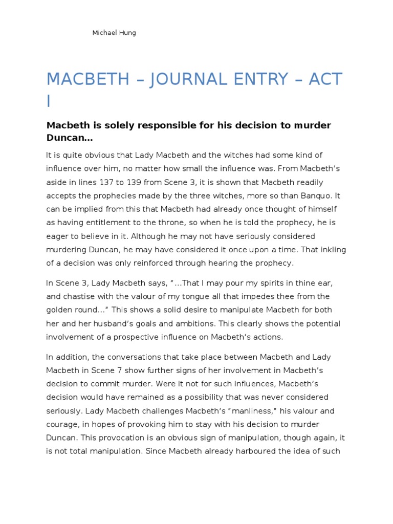 Summary of macbeth image
