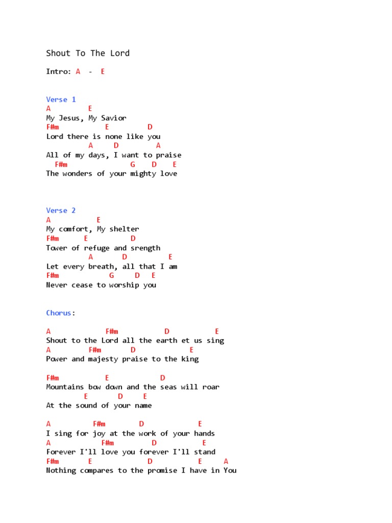 Shout To The Lord | PDF