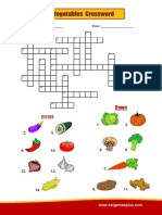 Vegetables Crossword PDF