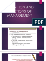 Definition and Functions of Management