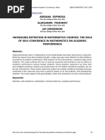 Increasing Retention in Mathematics Courses: The Role of Self-Confidence in Mathematics On Academic Performance