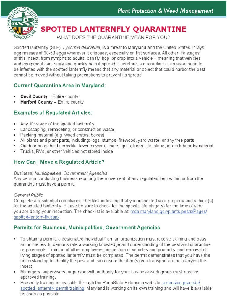 Quarantine in Maryland Test (Assessment) Business