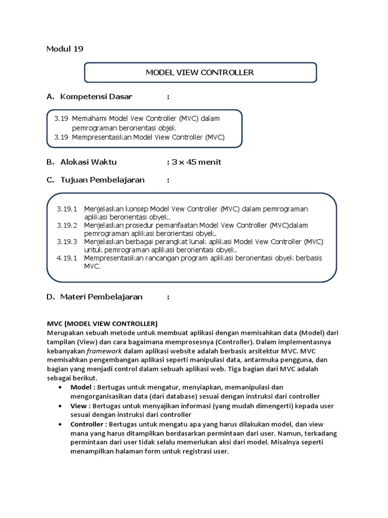 Modul Kd 19 Model View Controller Pdf