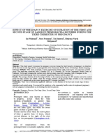 Effect of Pregnancy Exercise On Duration of The First and Second Stage of Labor in Primigravida Mothers During The Third Trimester of Pregnancy