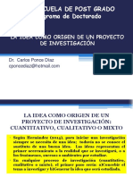 La Idea Como Origen de Un Proyecto de Investigación