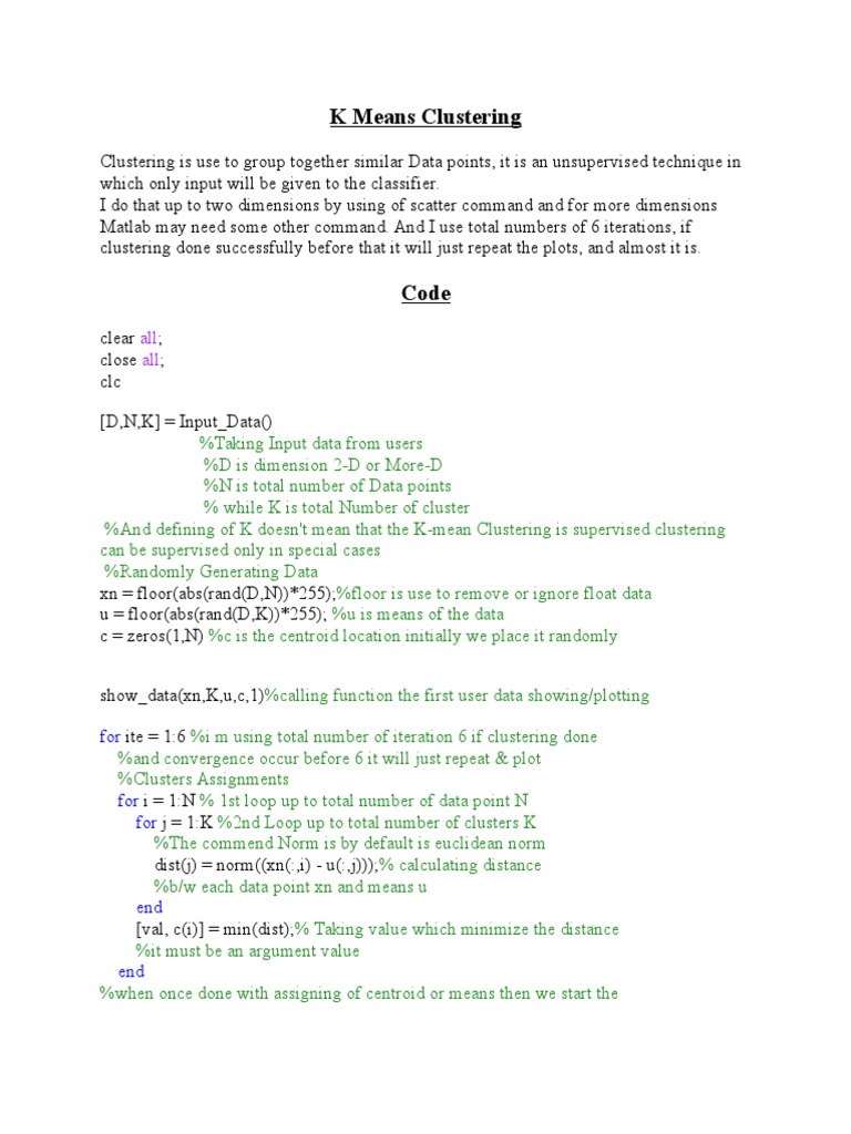 K Means Clustering: All All | PDF | Cluster Analysis | Algorithms And ...