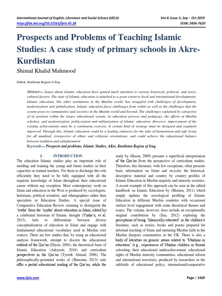 Teaching Islamic Studies in Kurdistan | PDF | Errors And Residuals ...