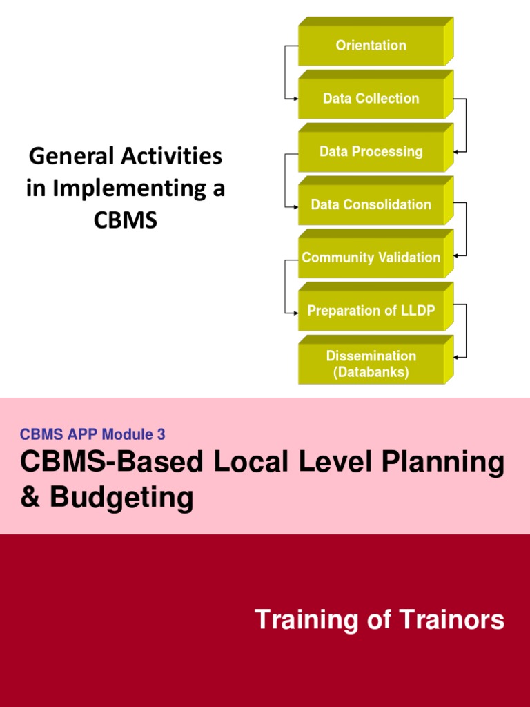 CBMS for Local Planning & Budgeting | PDF | Monitoring And Evaluation ...