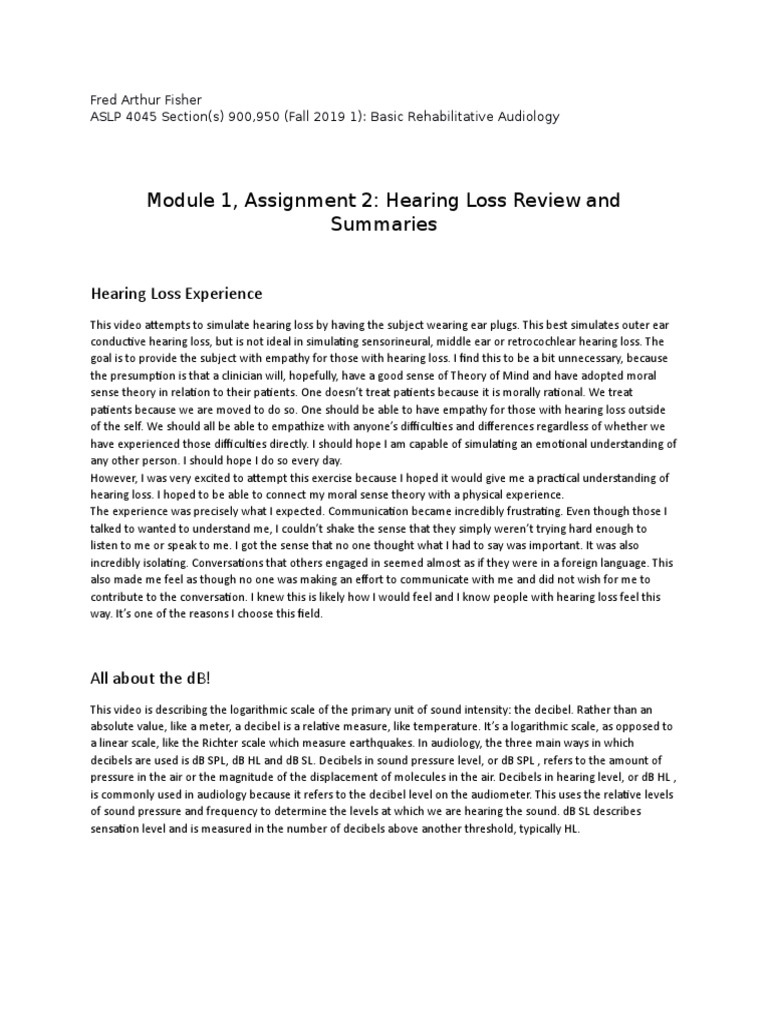 Understanding Hearing Loss and Decibels | PDF | Decibel | Empathy