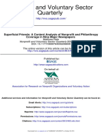 Superficial Friends A Content Analysis of Nonprofit and Philanthropy Coverage in Nine Major Newspapers