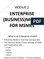 Modue 2.: Enterprise (Business) Model For Msmes