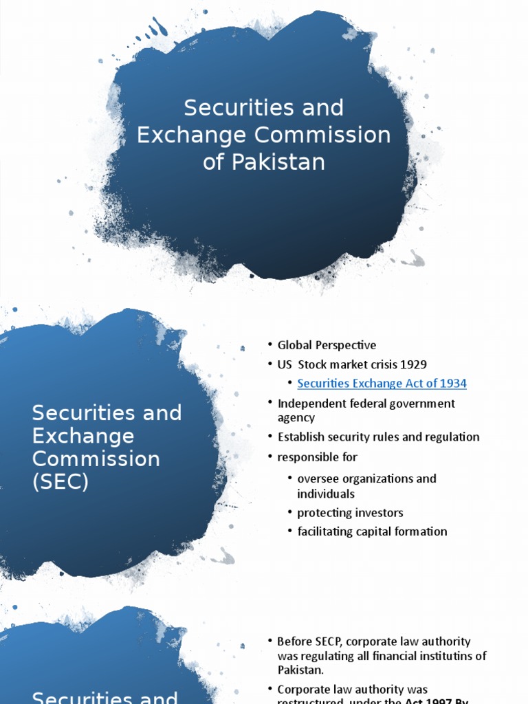 Securities and Exchange Commission of Pakistan | PDF | Financial ...