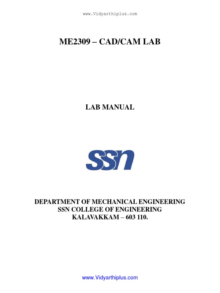 Cad Cam Manual PDF | PDF | Computer Aided Design | Mechanical Engineering