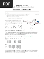 METR4202 - Robotics Tutorial 2 - Week 3: Homogeneous Coordinates Solutions & Commentary