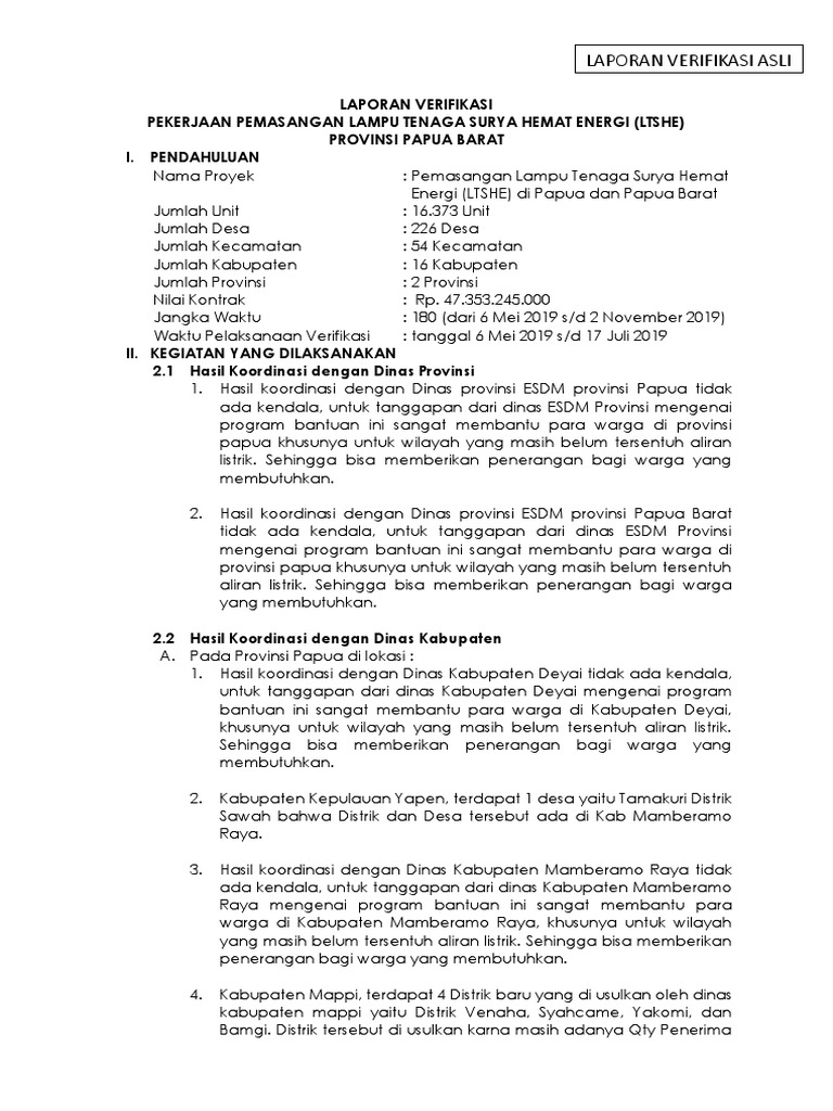 #Laporan Verifikasi Ltshe 2019 (Master) PDF | PDF
