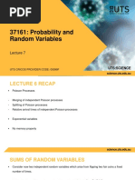 37161: Probability and Random Variables: Uts:Science