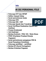 Utk Personal File Daftar Isi