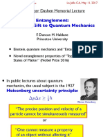 2017 Roger Dashen Memorial Lecture: Entanglement: Einstein's Gift To Quantum Mechanics