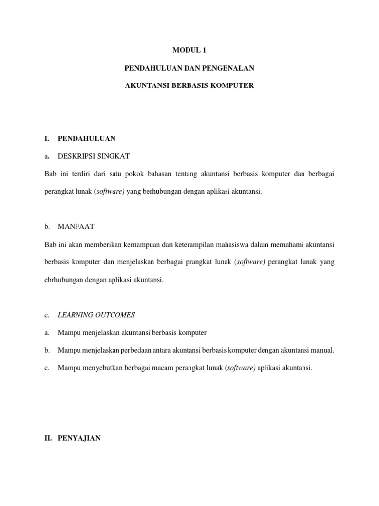 Modul 1&2 PABK | PDF | Pengelolaan Keuangan & Uang