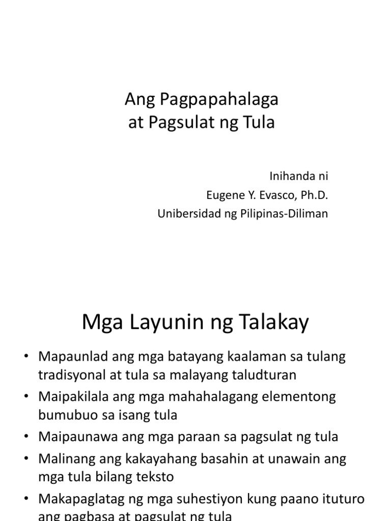 Pagtuturo Ng Tula Pdf