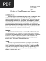 Electronic Shop Management System Report