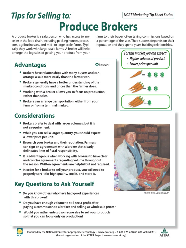 Produce Brokers Tips For Selling To PDF Broker Sales