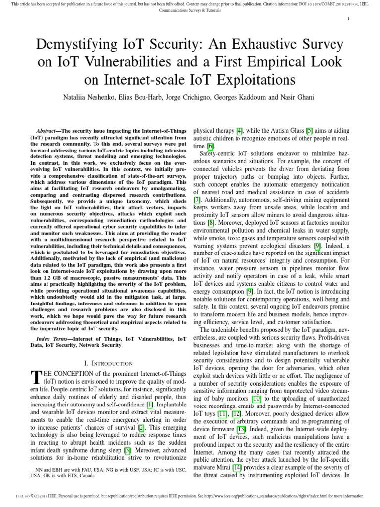 10 1109 Comst 2019 2910750 Pdf Internet Of Things