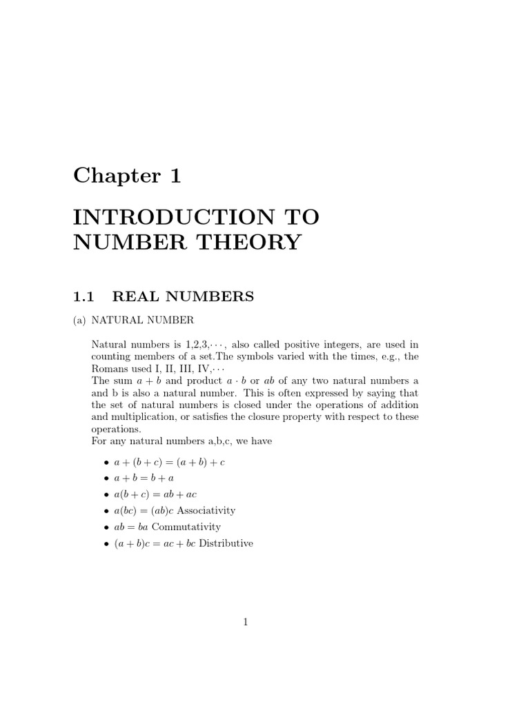 Introduction to Number Theory Concepts | PDF | Complex Number | Numbers