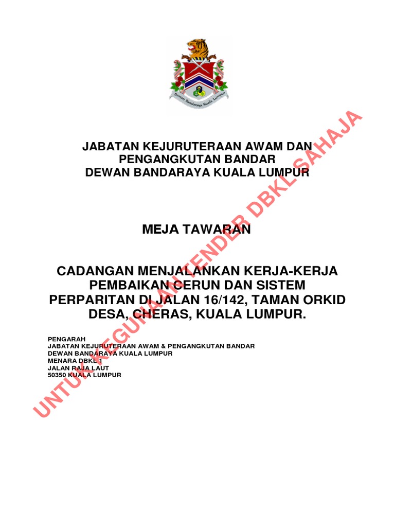 Dokumen Meja Tawaran Watermark Pdf Pdf