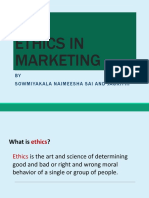 Ethics in Marketing: BY Sowmiyakala Naimeesha Sai and Jagrithi