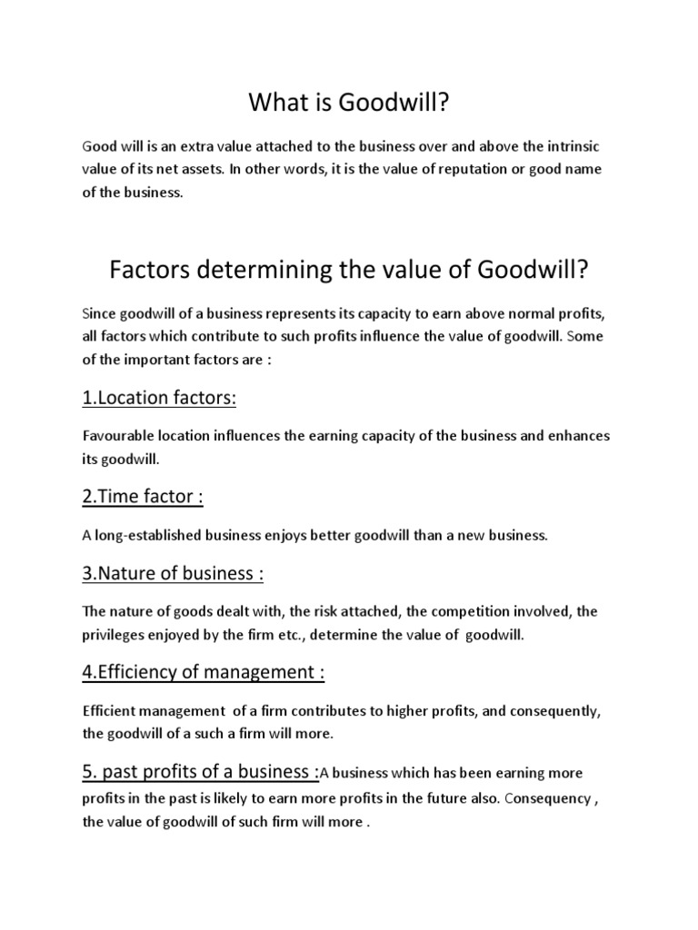 Understanding Business Goodwill | PDF | Business