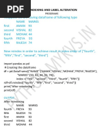 Reindexing and Label Alteration: Programs