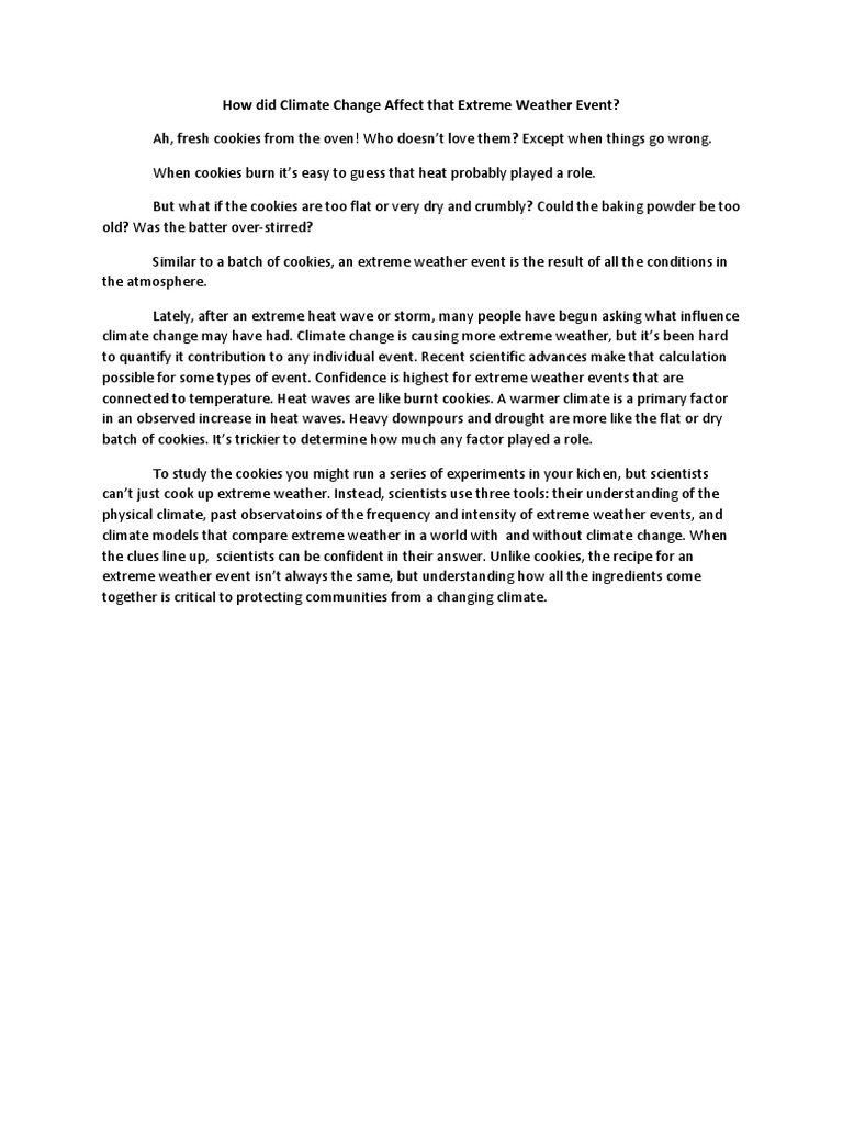 Climate Change and Extreme Weather Analysis | PDF | Extreme Weather ...