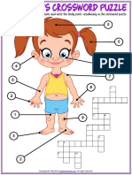Body Parts Vocabulary Esl Crossword Puzzle Worksheet For Kids PDF