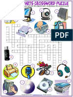 Computer Parts Vocabulary Esl Crossword Puzzle Worksheet For Kids