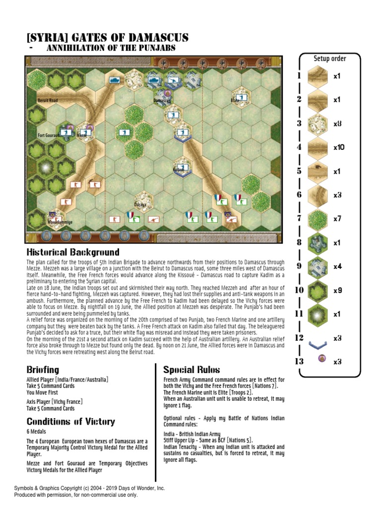 Memoir 44 Map Damascus | PDF | Damascus | Free France
