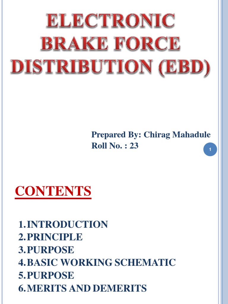 Electronic Brake Distribution System PPTX 1 PDF