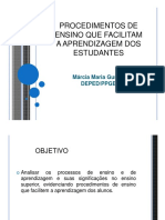 Procedimentos de Ensino Que Facilitam A Aprendizagem