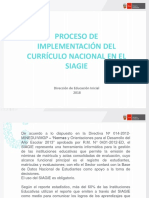 Proceso de Implementación Del Currículo Nacional en El Siagie