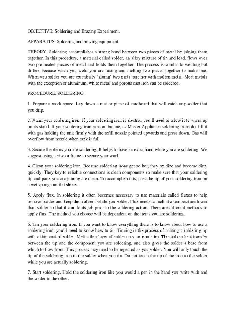 OBJECTIVE PDF Soldering Solder
