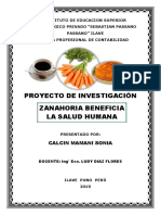 PROYECTO INVESTIGACION ZANAHORIA BENEFICIA LA SALUD HUMANA Sonia