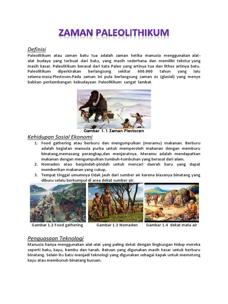 Zaman Paleolithikum Makalah Sejarah