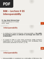 BIM - Lecture # 05 Interoperability: Dr.-Ing. Abdur Rehman Nasir