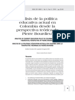 Analisis De La Política Educativa Actual En Colombia