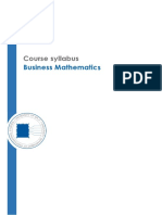 Course Syllabus: Business Mathematics