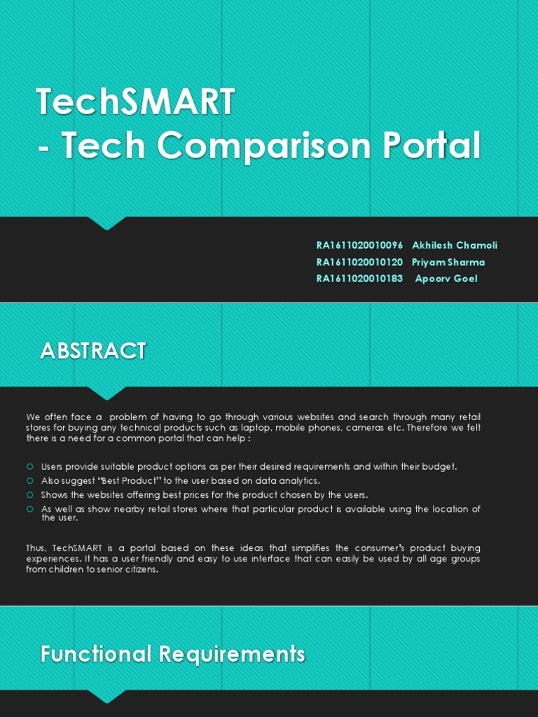 TechSMART: Ultimate Product Comparison Tool | PDF | Use Case | Class ...