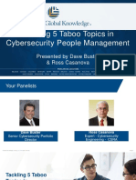 Tackling 5 Taboo Topics in Cybersecurity People Management: Presented by Dave Buster & Ross Casanova