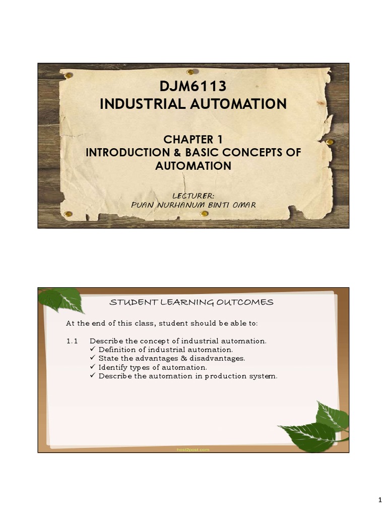 Basic Conception of Automation | PDF | Rotation Around A Fixed Axis ...