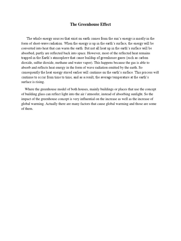 Understanding the Greenhouse Effect | PDF | Science & Mathematics